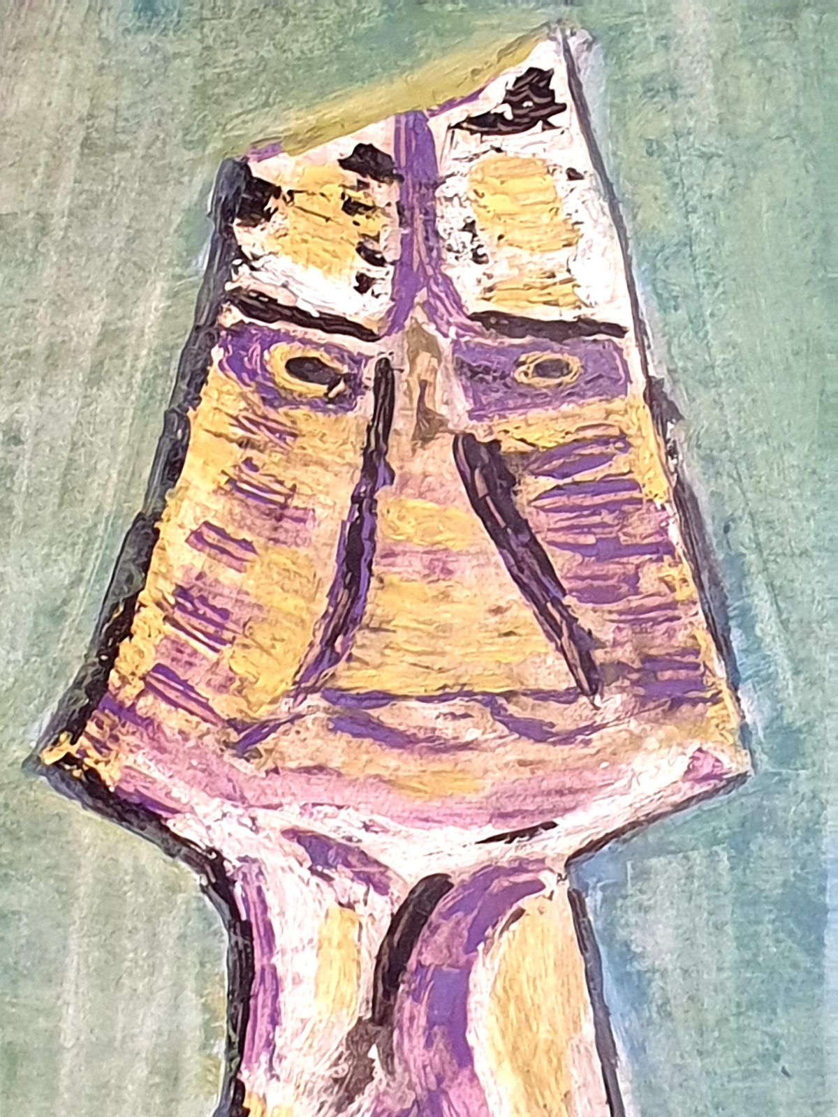 Abstract Expressionist Cobra Style Fantastical Figure. Acrylic On Card By A Nuchy photo furniture