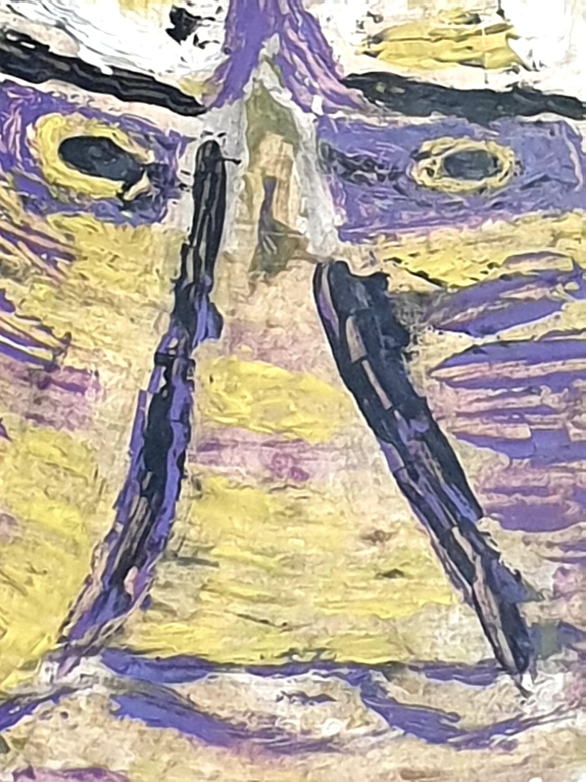 Abstract Expressionist Cobra Style Fantastical Figure. Acrylic On Card By A Nuchy photo 360.0