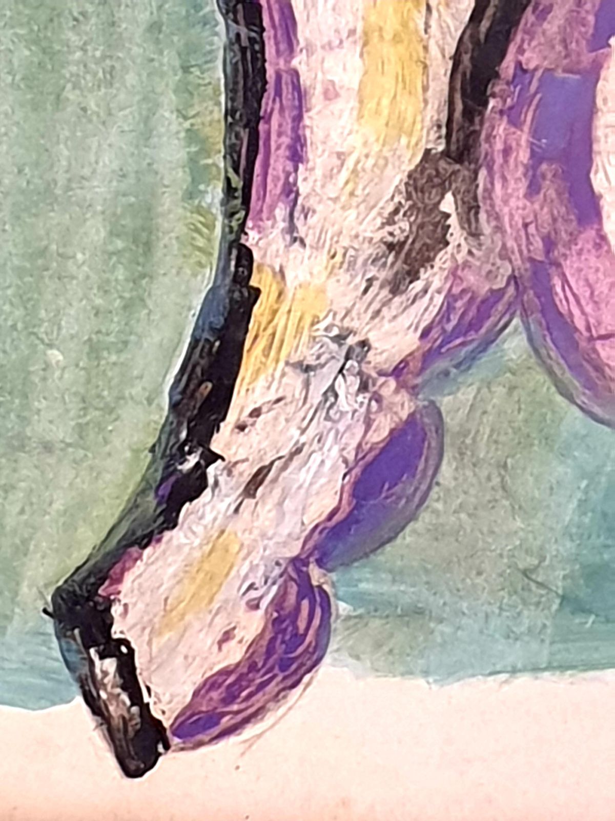 Abstract Expressionist Cobra Style Fantastical Figure. Acrylic On Card By A Nuchy photo vinterior