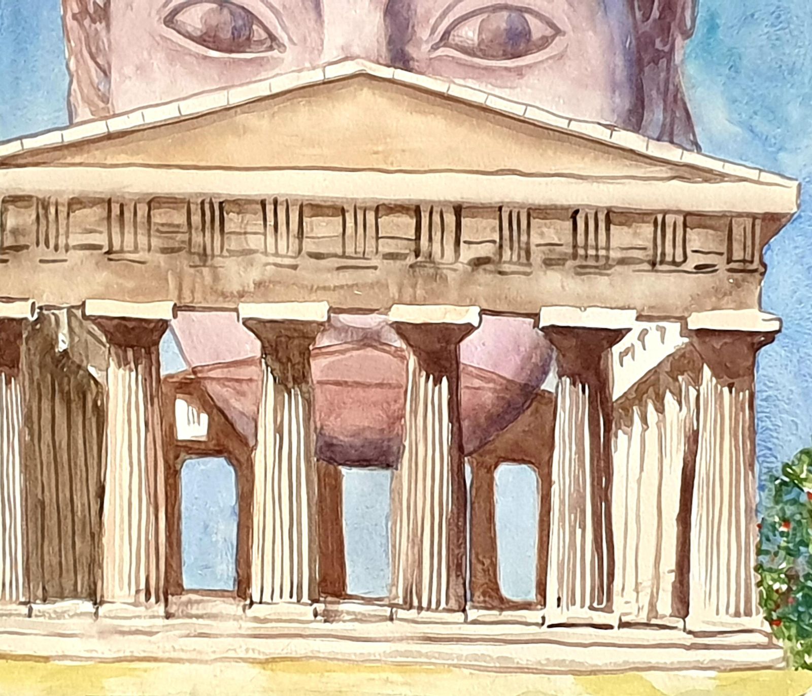 photo furniture Derek Carruthers Surrealist Watercolour/Gouache On Paper. 'The Birth Of Sculpture''1986