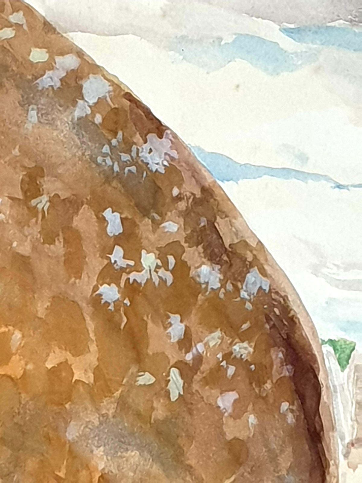 photo vinterior Derek Carruthers Late 20th Century Surrealist Gouache On Paper. 'Stones'.1985