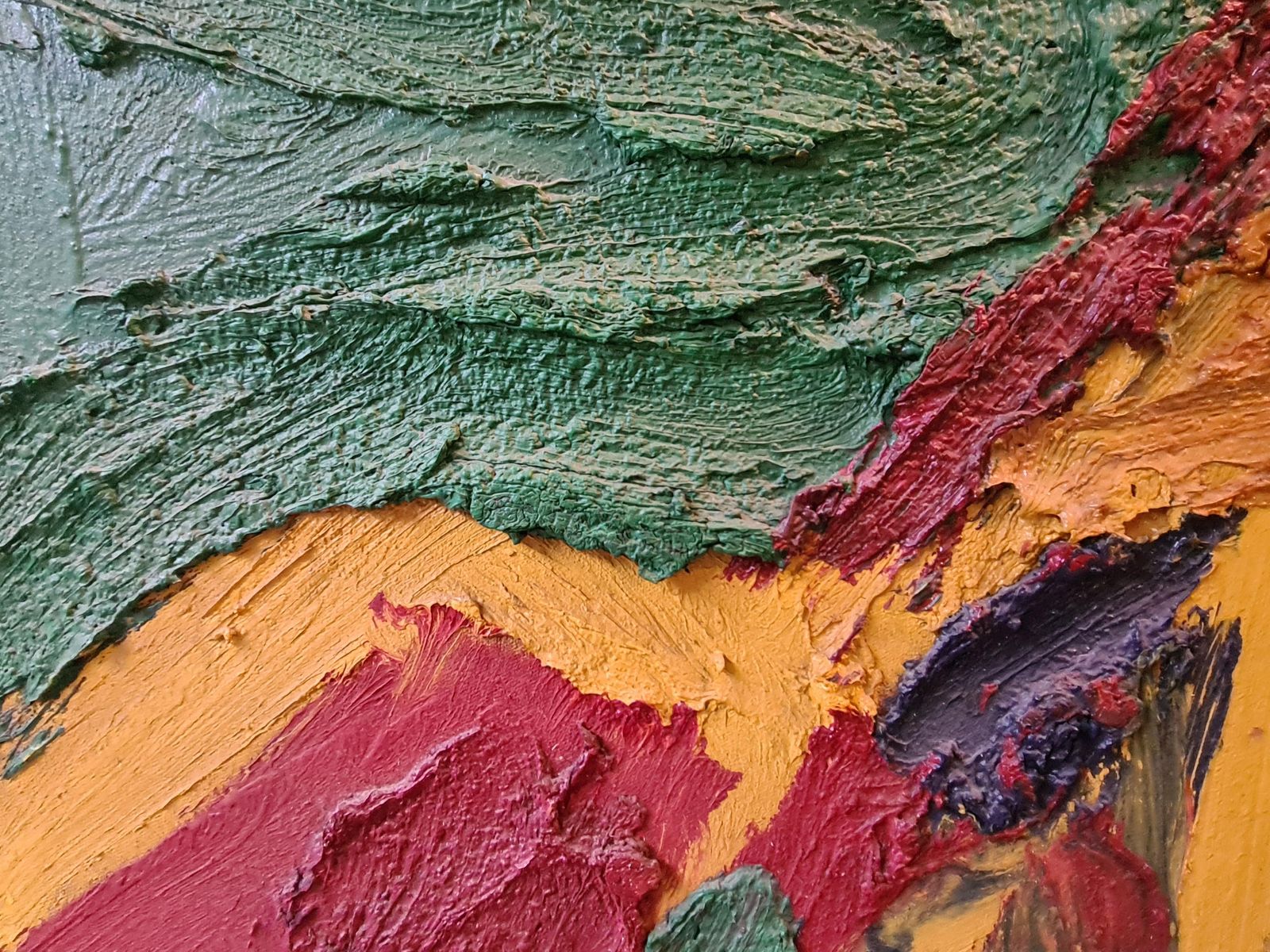 Abstract Expressionist, Large Oil On Canvas, Le Pèlerin From 1990 By Bernard Duvert photo for sale