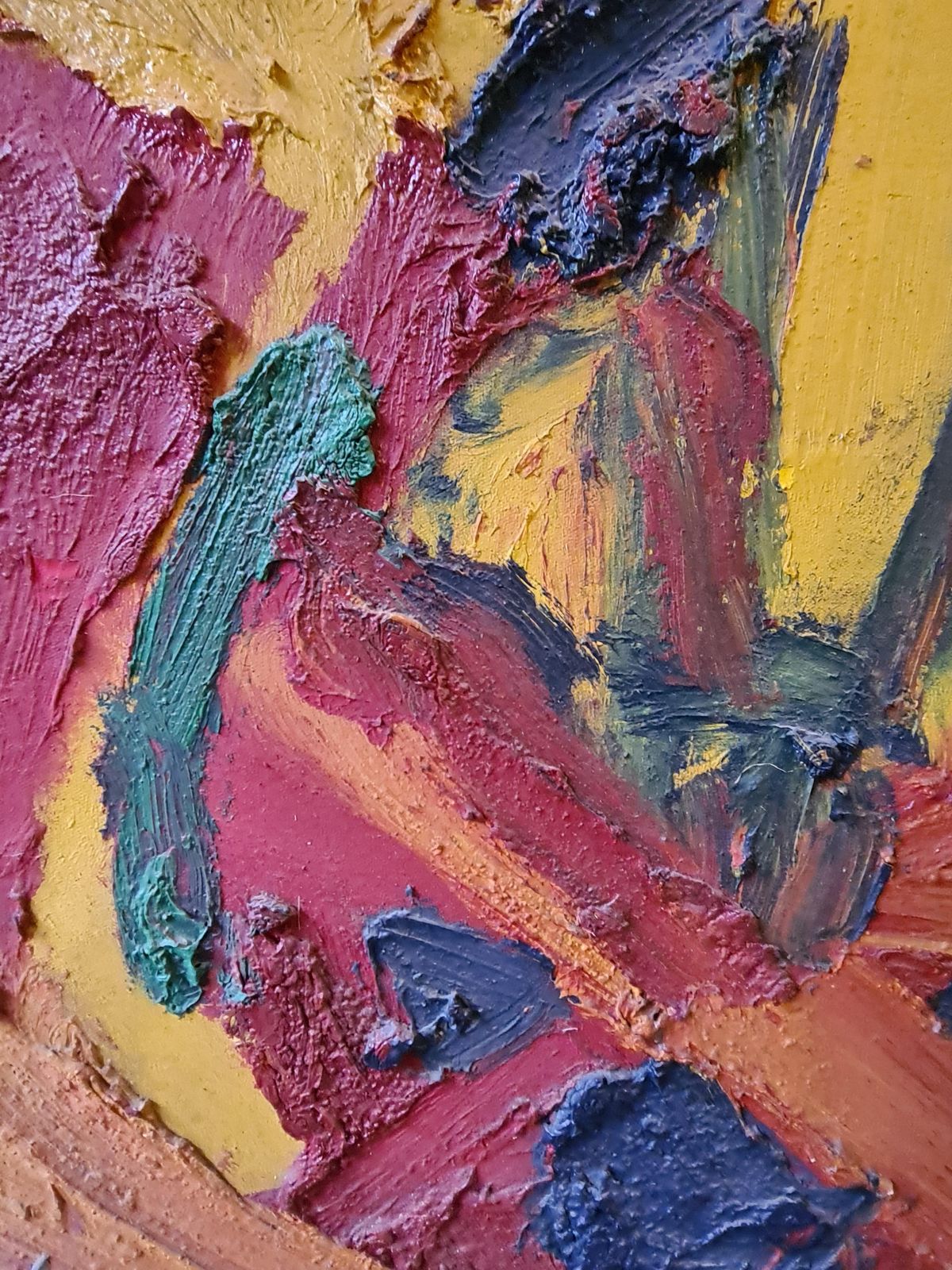 Abstract Expressionist, Large Oil On Canvas, Le Pèlerin From 1990 By Bernard Duvert photo vinterior