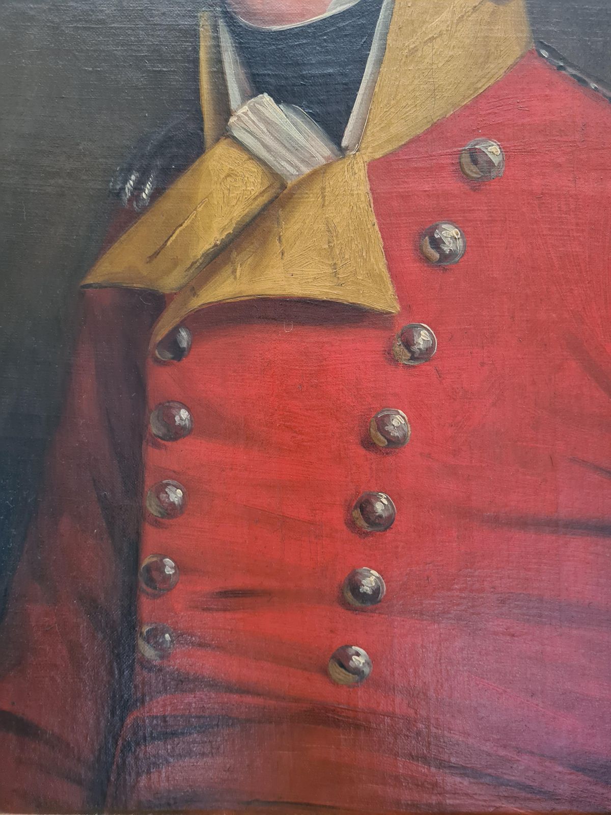 18th Century Oil On Canvas Portrait, Major Alexander Brown In Military Uniform. (1799) photo for sale