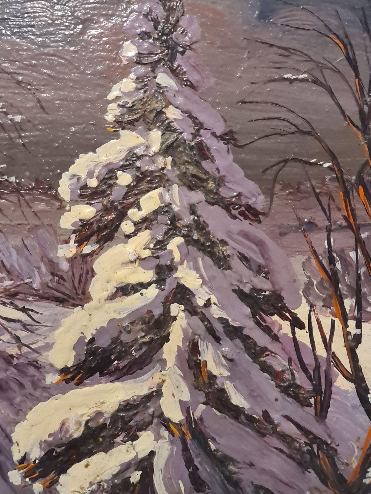 Boggio, Christmas Tree In The Snow. Oil On Board. photo for sale
