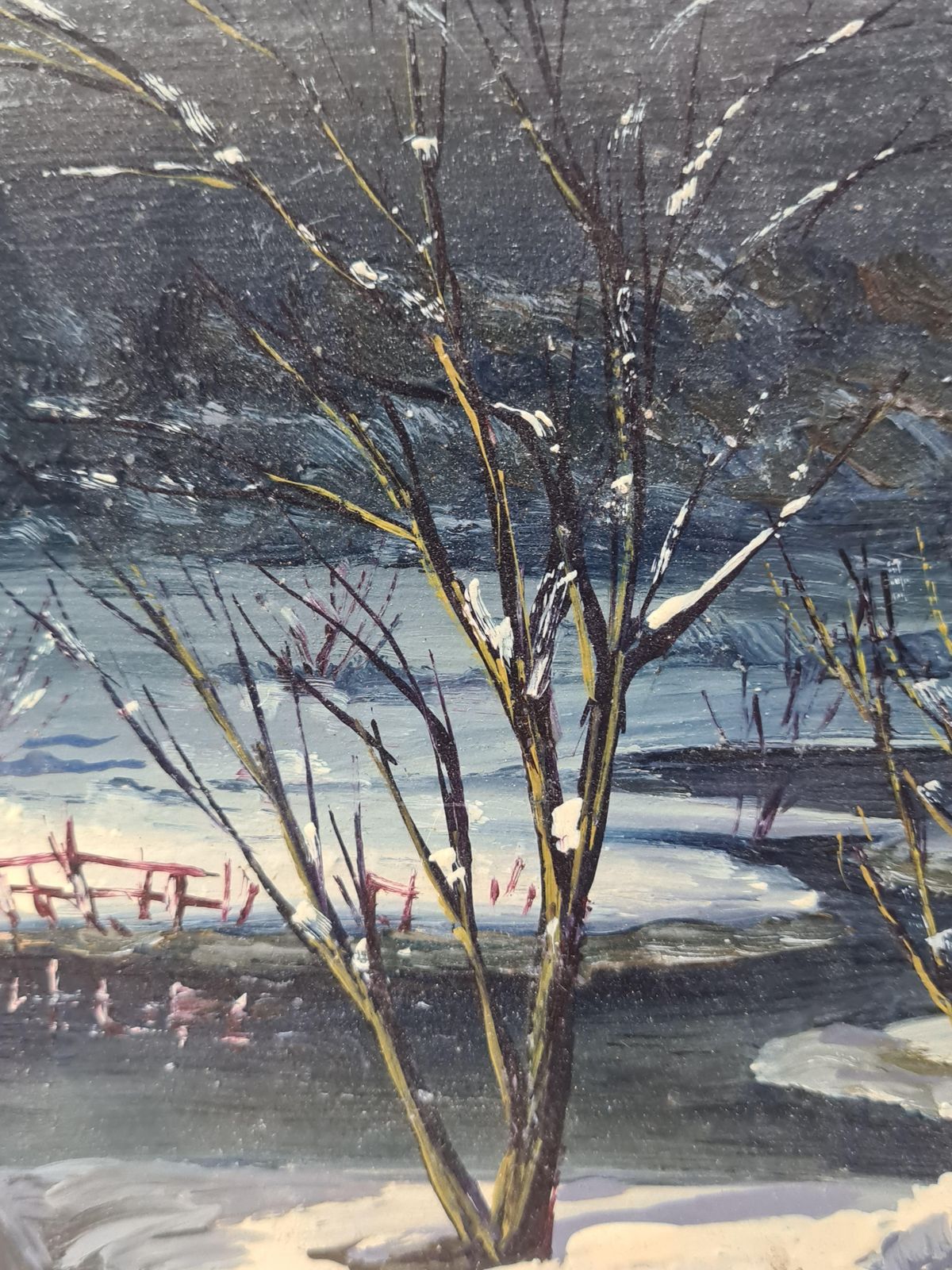 Boggioa Christmas Winter Wonderland, Barbizon School Snowscape. photo Art