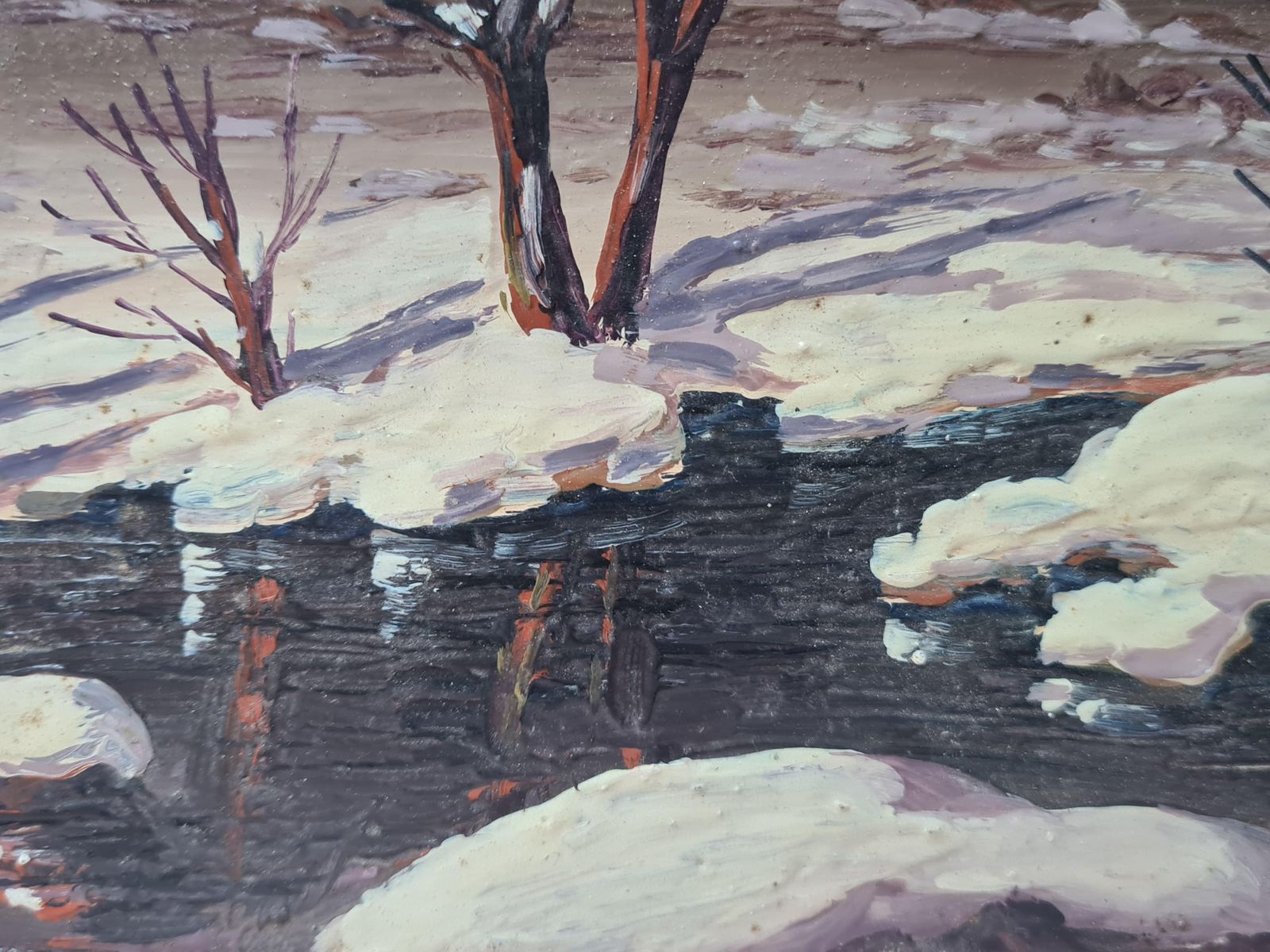 Boggio, A Winter Wonderland, Barbizon School Snowscape. photo for sale