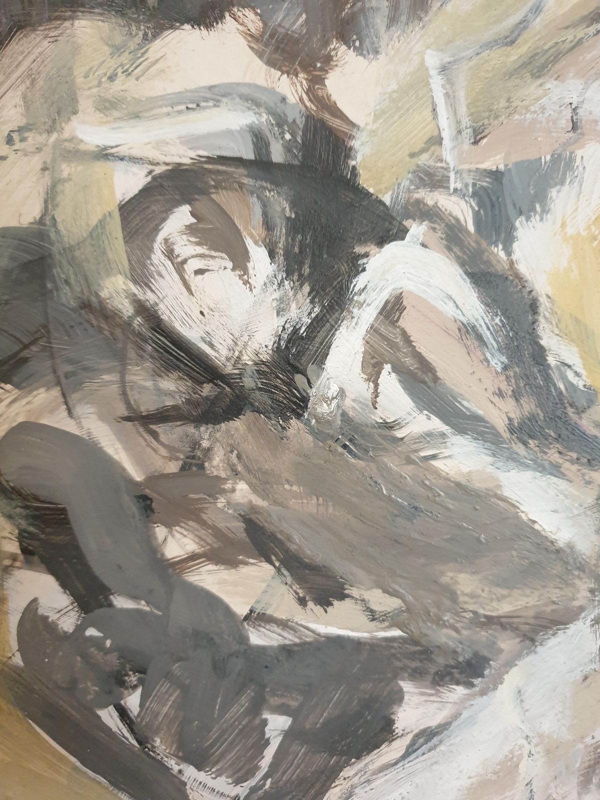 Chantal Payet, 'Assemblées', Figures In Motion, Oil On Paper On Board. (1996) photo 532.0