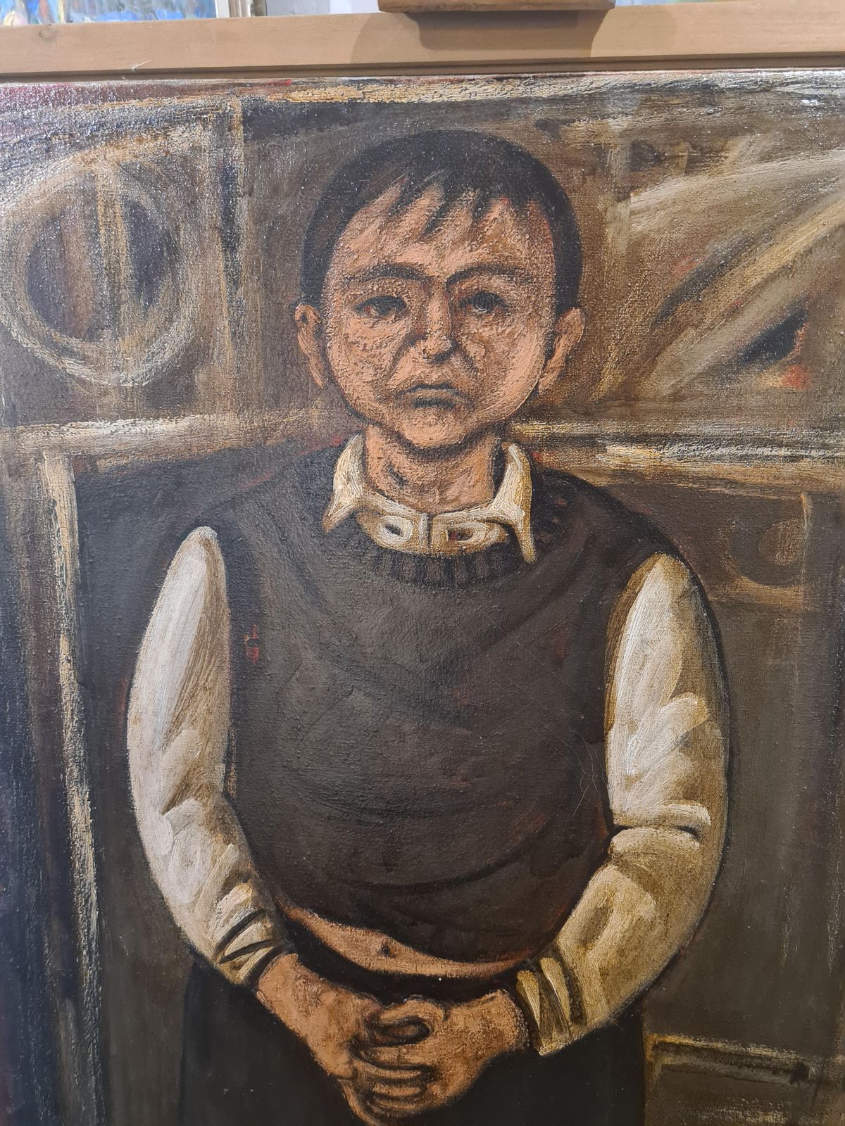 Stuart Mackenzie, 'Him', A Large Glasgow School Oil Painting Portrait On Canvas. 1990s photo for sale