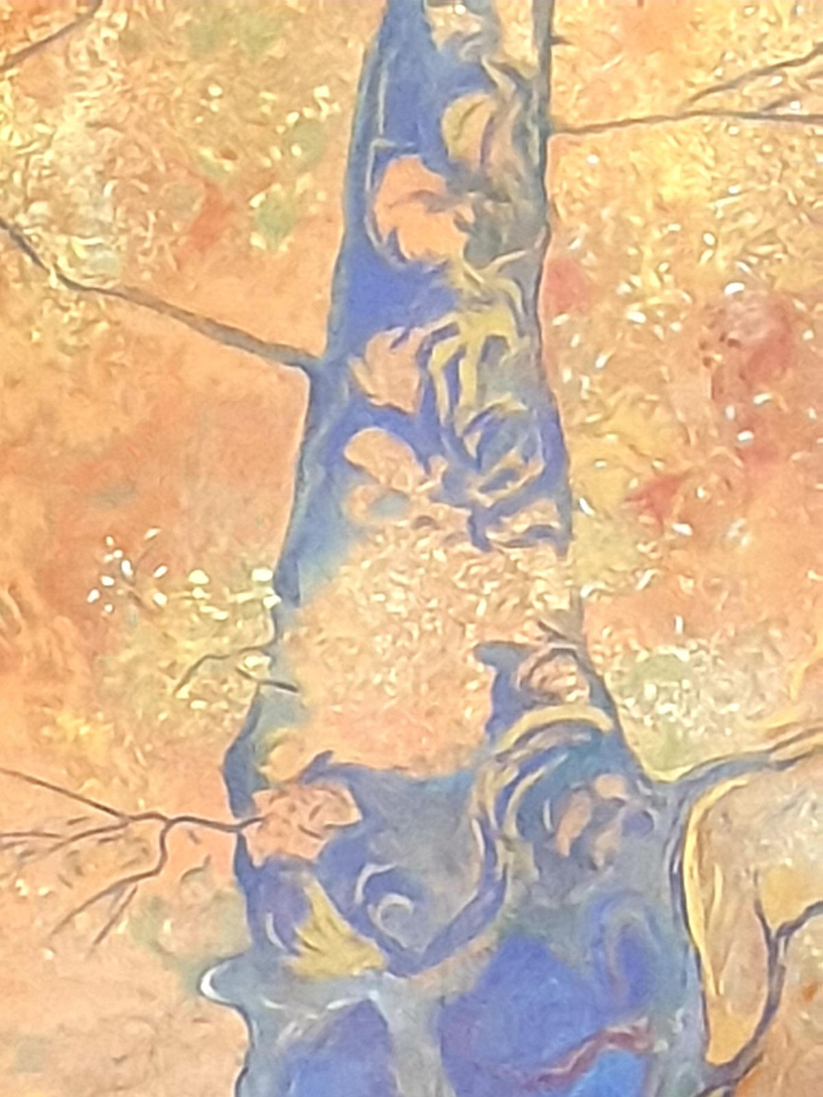 photo for sale Francis Besson 'Forest In The Fall', Contemporary Impressionist Pastel, Homage To Gustave Klimt2018