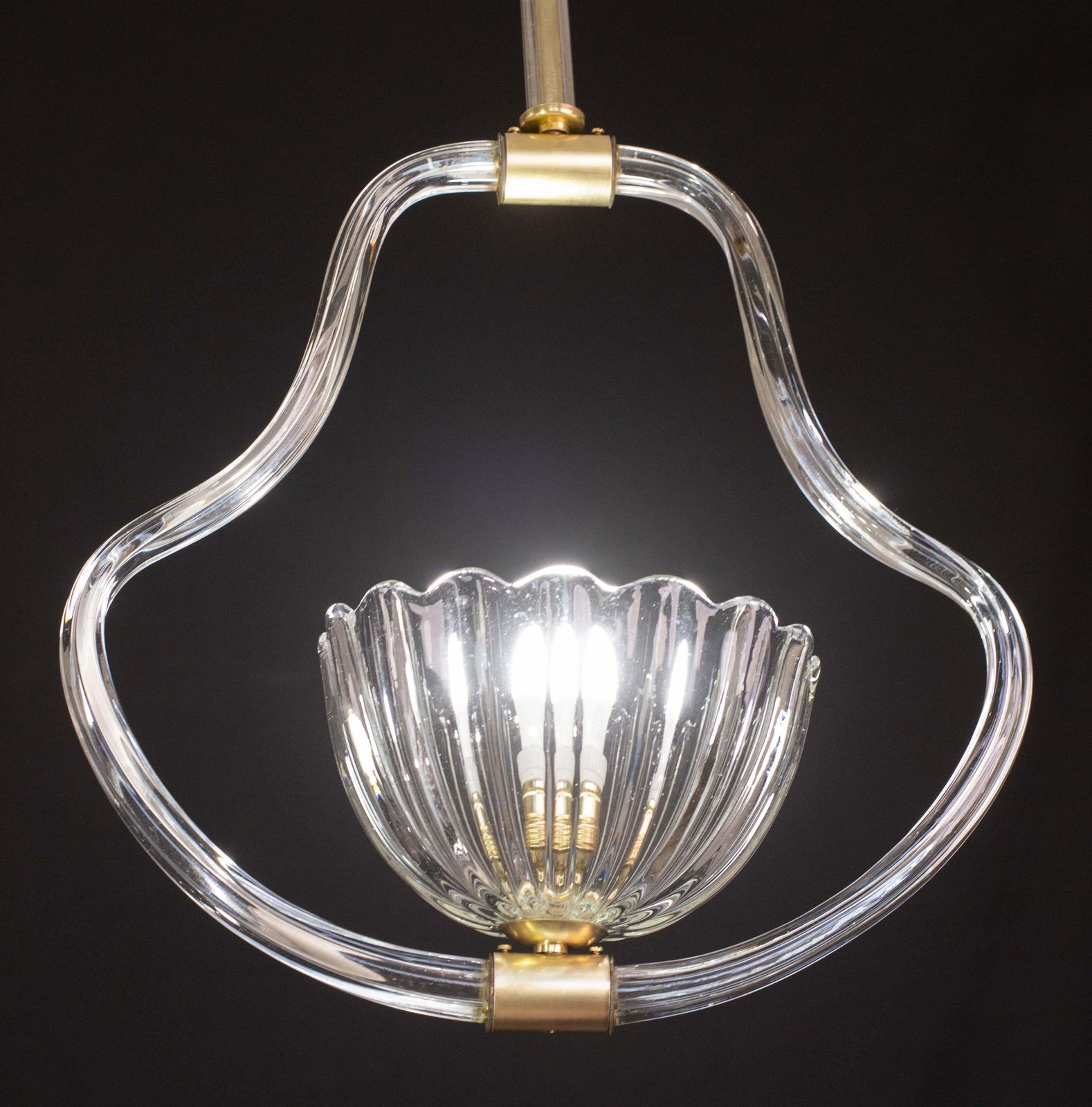 photo furniture Elegant Art Decò Barovier And Toso Chandelier, 1940s