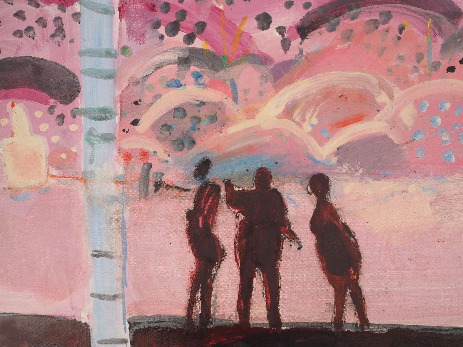 Albert Zavaro Figures In A Fauvist Landscape   Original Oil On Canvas, Signed 1965 photo Art