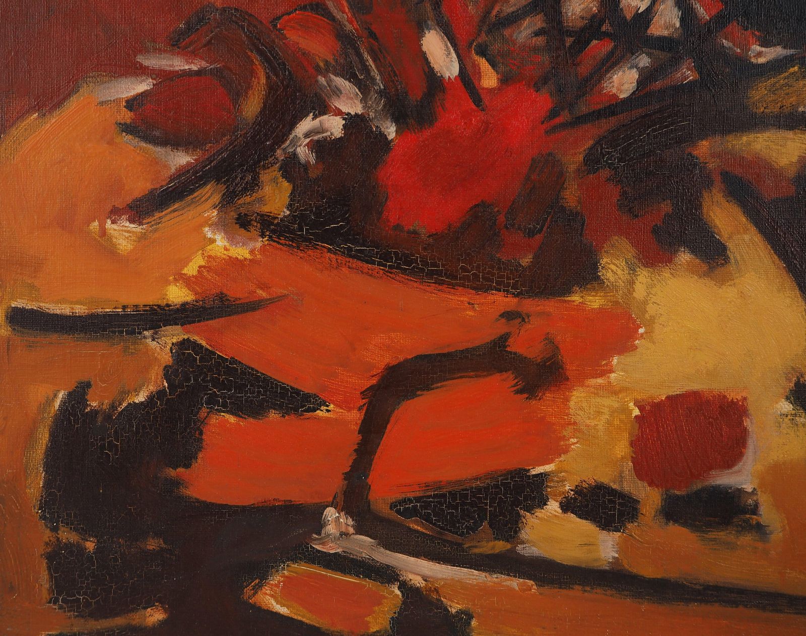 Antonio Guanse Fauvist Still Life With Flowers   Original Oil On Canvas, Signed 1962 photo vinterior