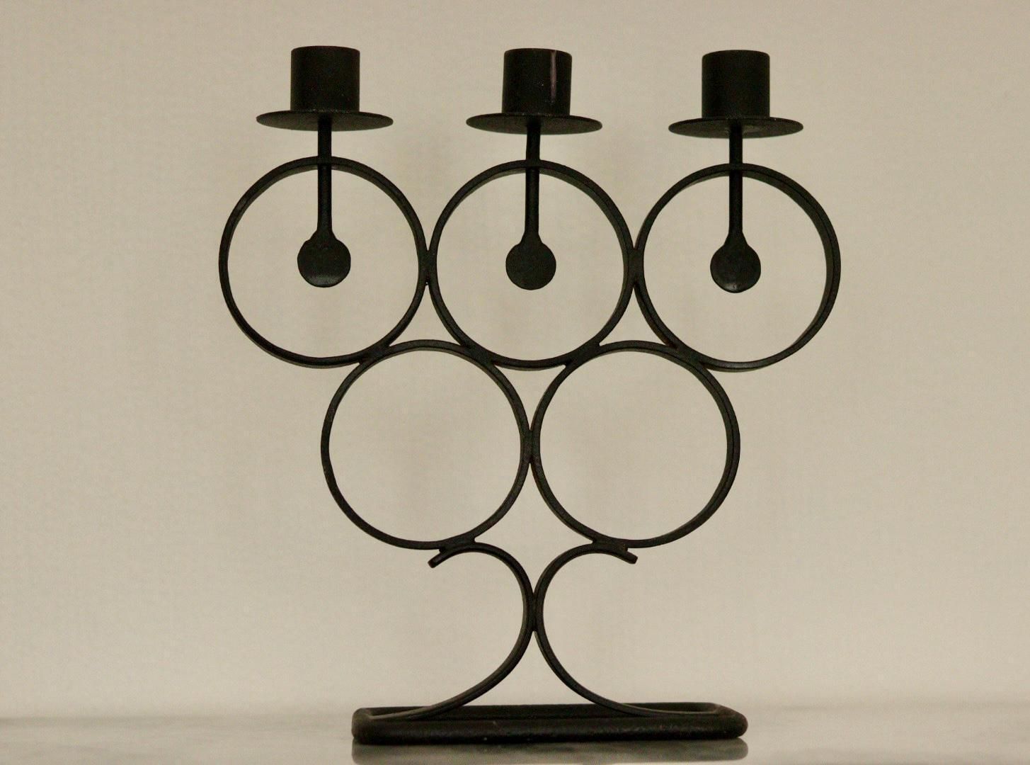 Vintage Metal Candelabra With Black Coating photo for sale