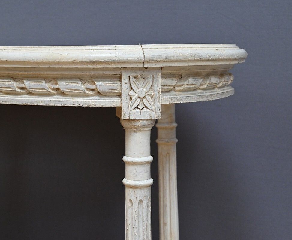Painted Wooden Piano Bench, Louis XVI Style – Late 19th Century photo vintage