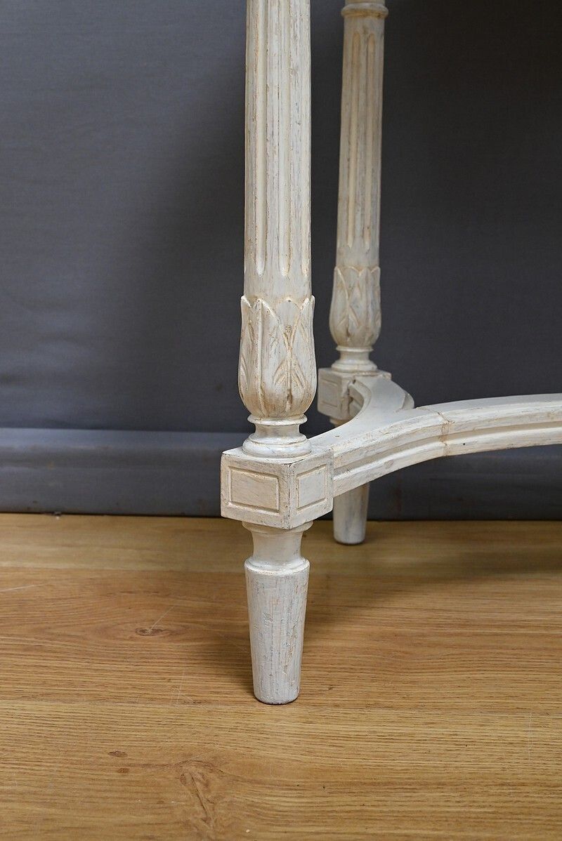 photo furniture Painted Wooden Piano Bench, Louis XVI Style – Late 19th Century