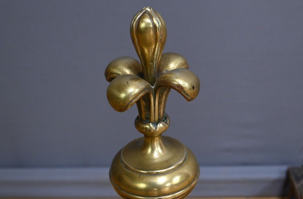 Pair Of Gilt Bronze Andirons – Part 1 Of The 19th Century photo buy