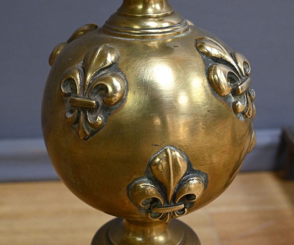 photo furniture Pair Of Gilt Bronze Andirons – Part 1 Of The 19th Century