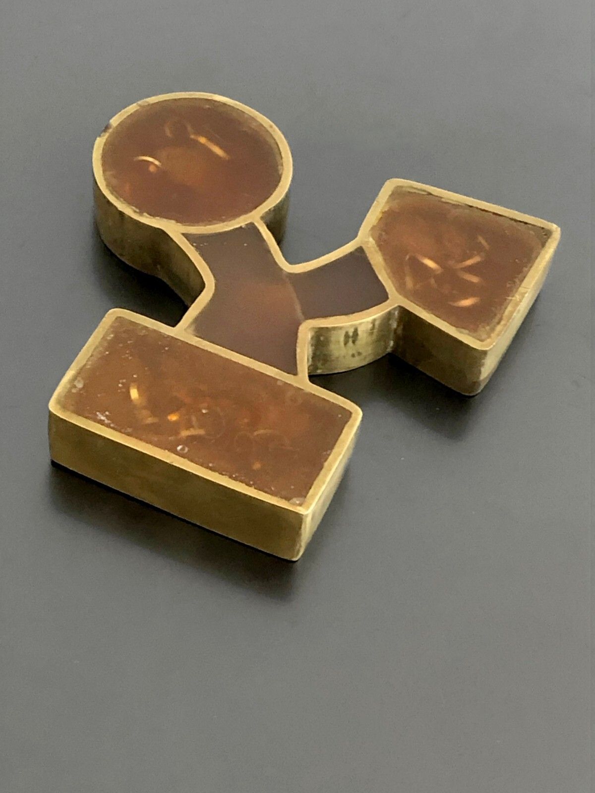 1970 Sculpture Fractal Resin Inclusion Pop Bronze & Plexiglas Lucite Giraudon photo furniture