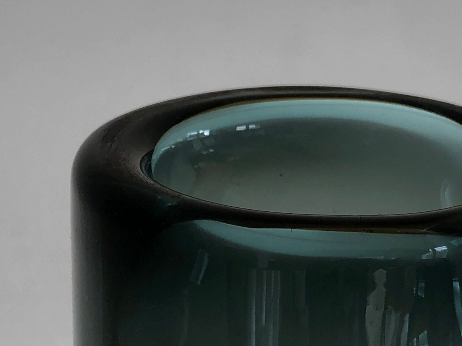 1960 Holmegaard 2 Scandinavian Glass Vases Free Form Modernist Murano Venini photo vintage