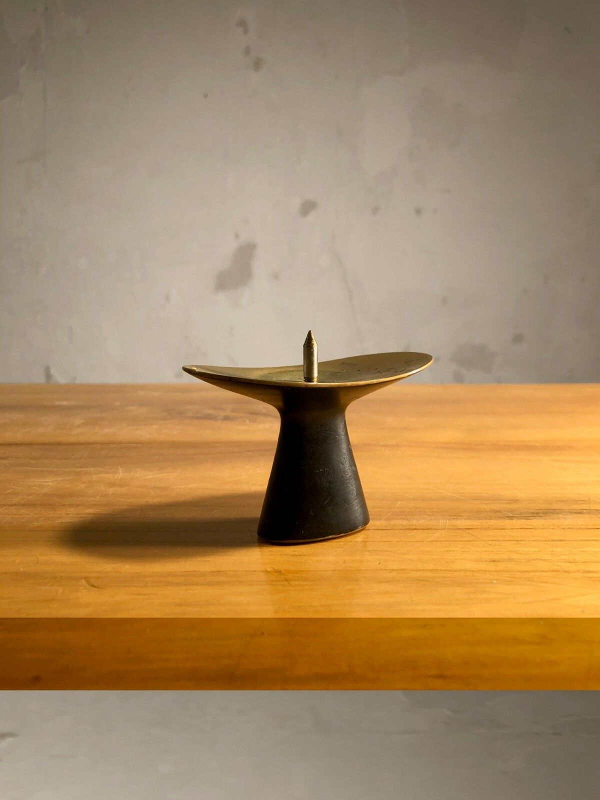 1950 Shabby Chic Candlestick Sculpture Free Form Bronze Candlestick