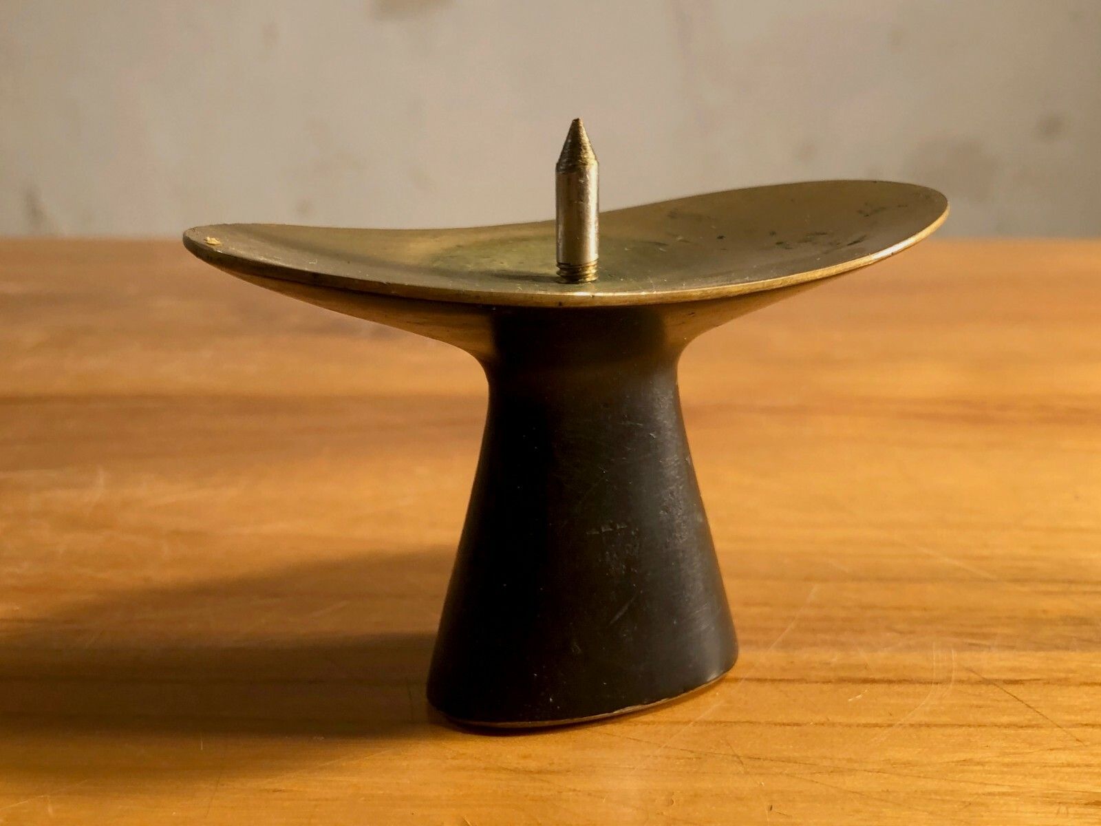 1950 Shabby Chic Candlestick Sculpture Free Form Bronze Candlestick photo for sale