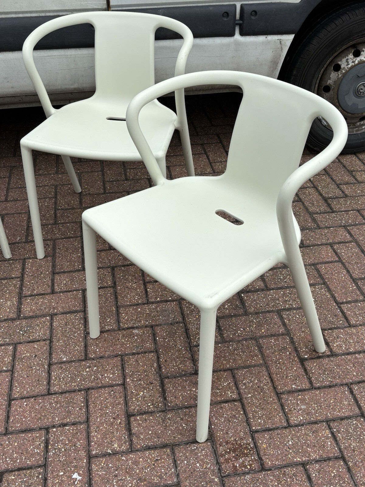 4 White Air Armchair Designer Chairs By Magis, Designed By Jasper Morrison photo furniture