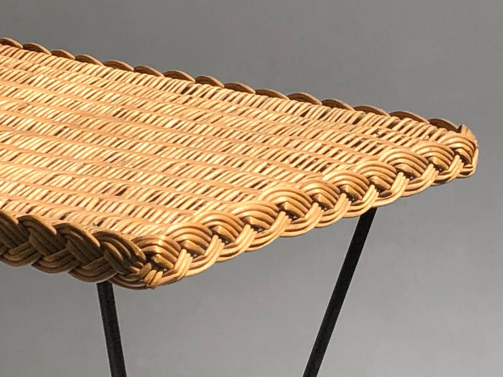 1950 Modernist Rattan Coffee Table Reconstruction Hitier Mategot Gascoin Sognot photo 505.0