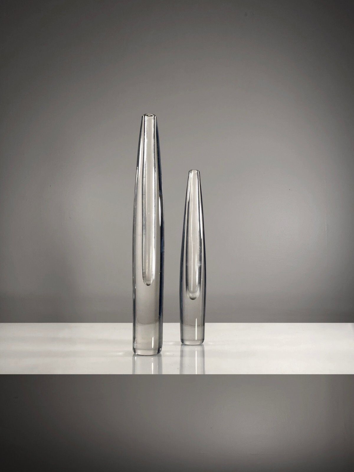 1970 Asta Stromberg 2 Glass Vases Dansk Scandinavian Glass Murano Timo Sarpaneva