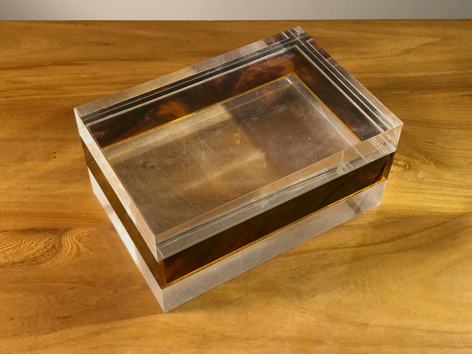 1970 Philippe Cheverny 1 Box Post Modernist Pop Shabby Chic Lucite Plexiglas photo for sale