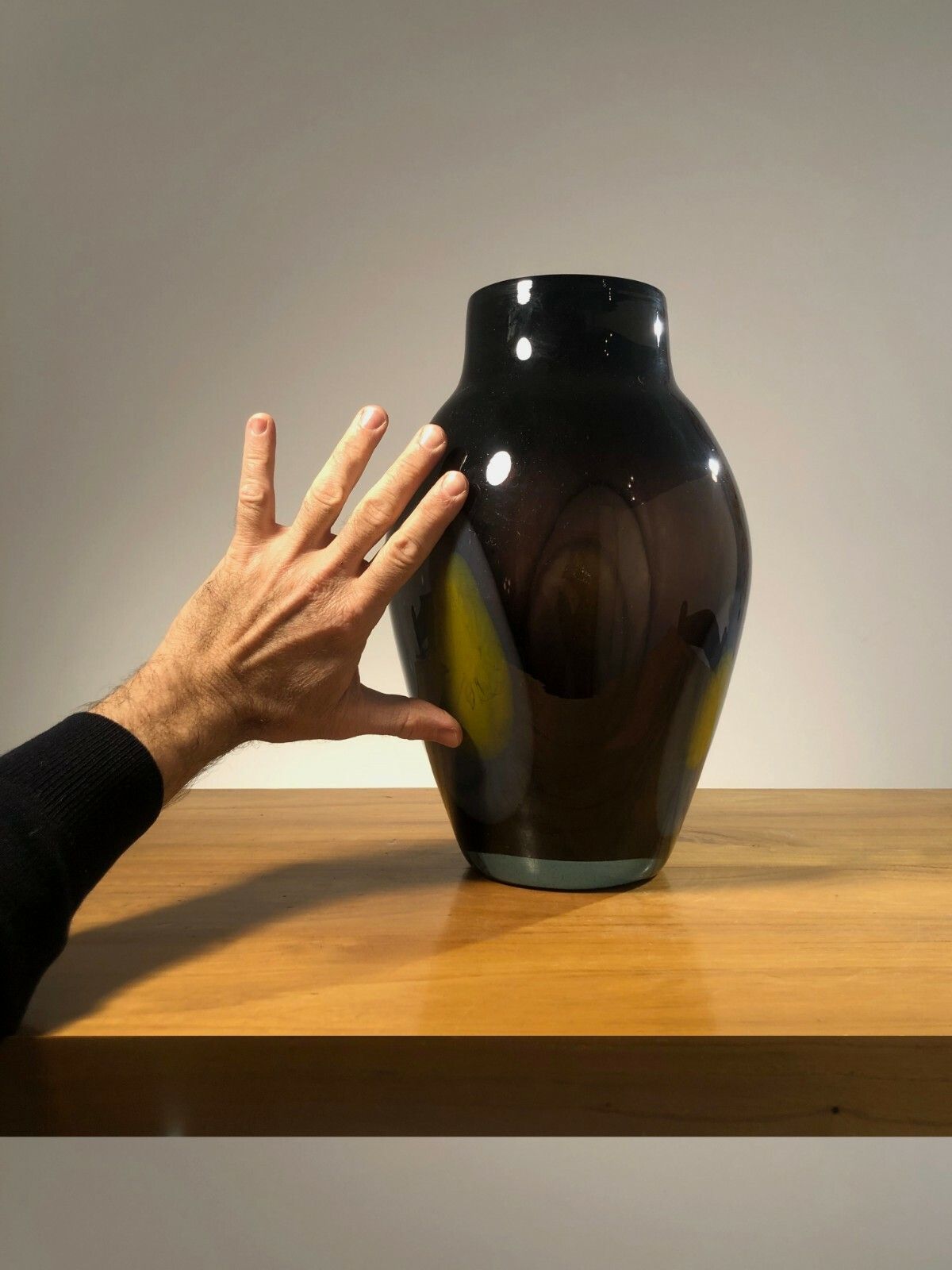 1970 Large Modernist Neo Classical Glass Vase Free Form Venini Murano photo 1516.0