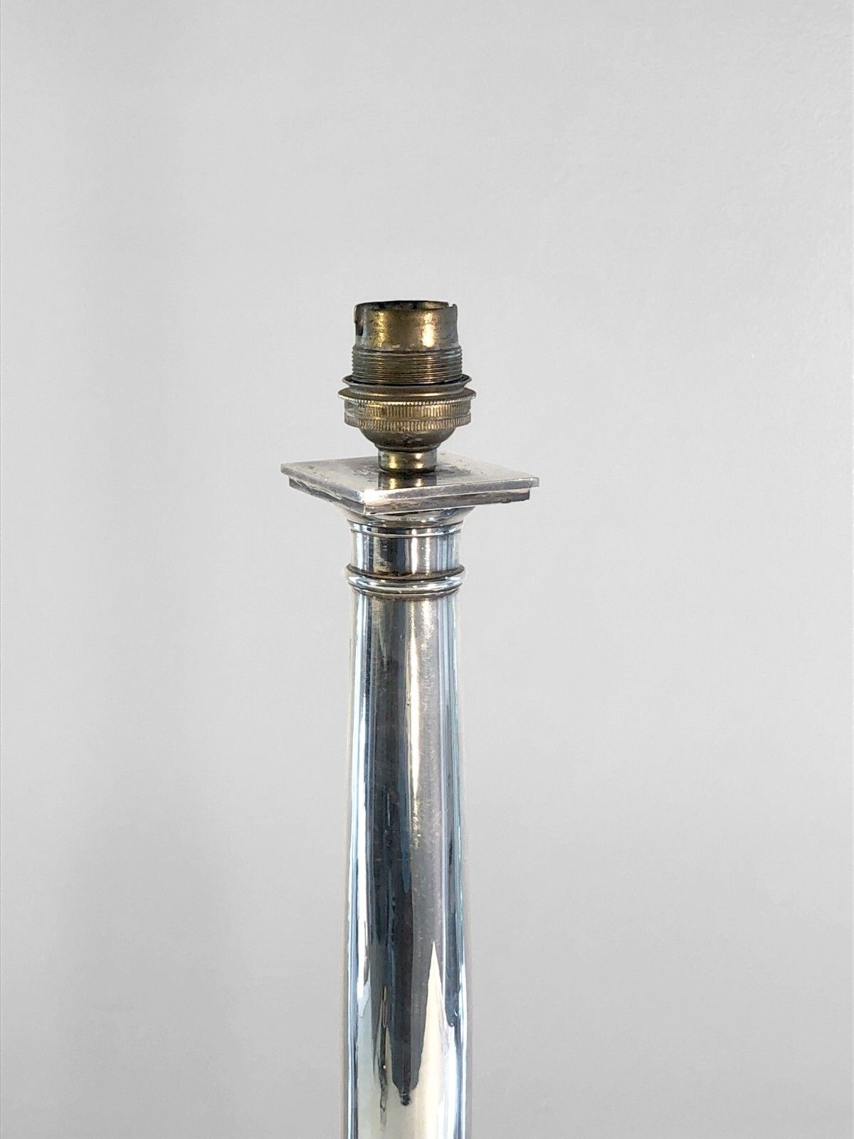 1970 Jansen Pergay Art Deco Shabby Chic Neo Classical Silver Metal Lamp photo Lighting