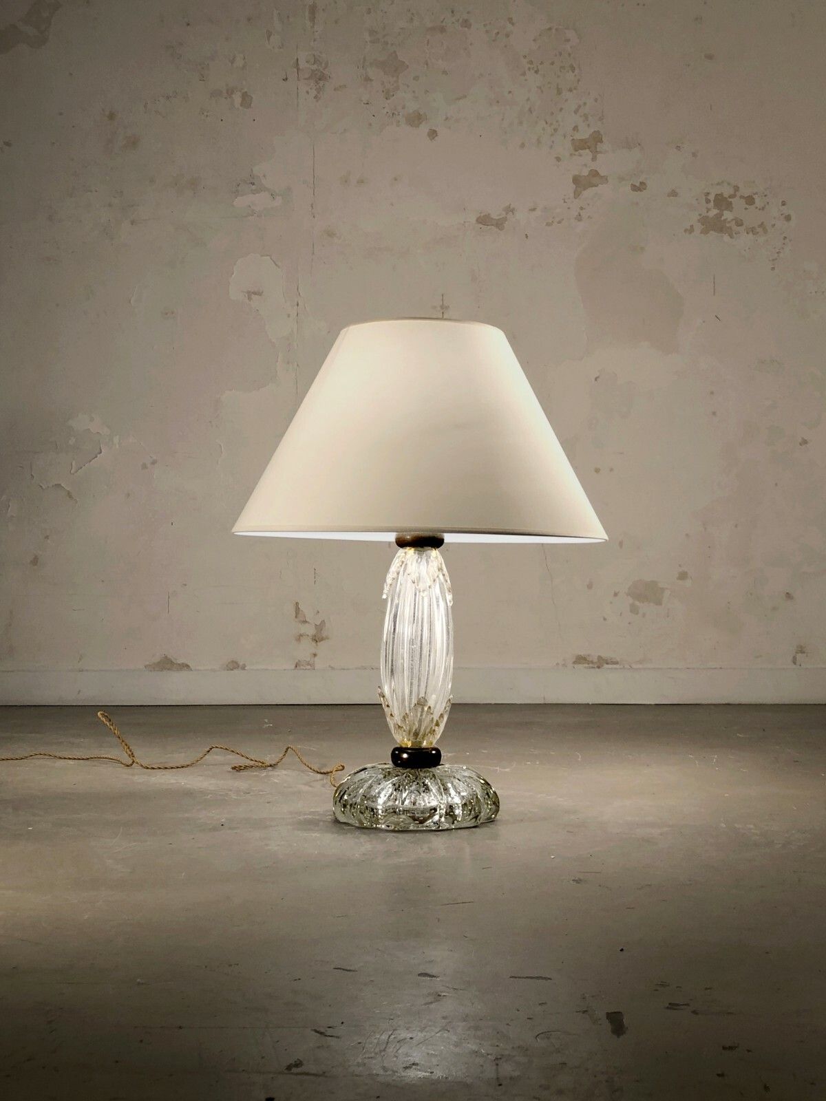 1950 Hercules Barovier Murano Venini Neo Classical Shabby Chic Seguso Glass Lamp