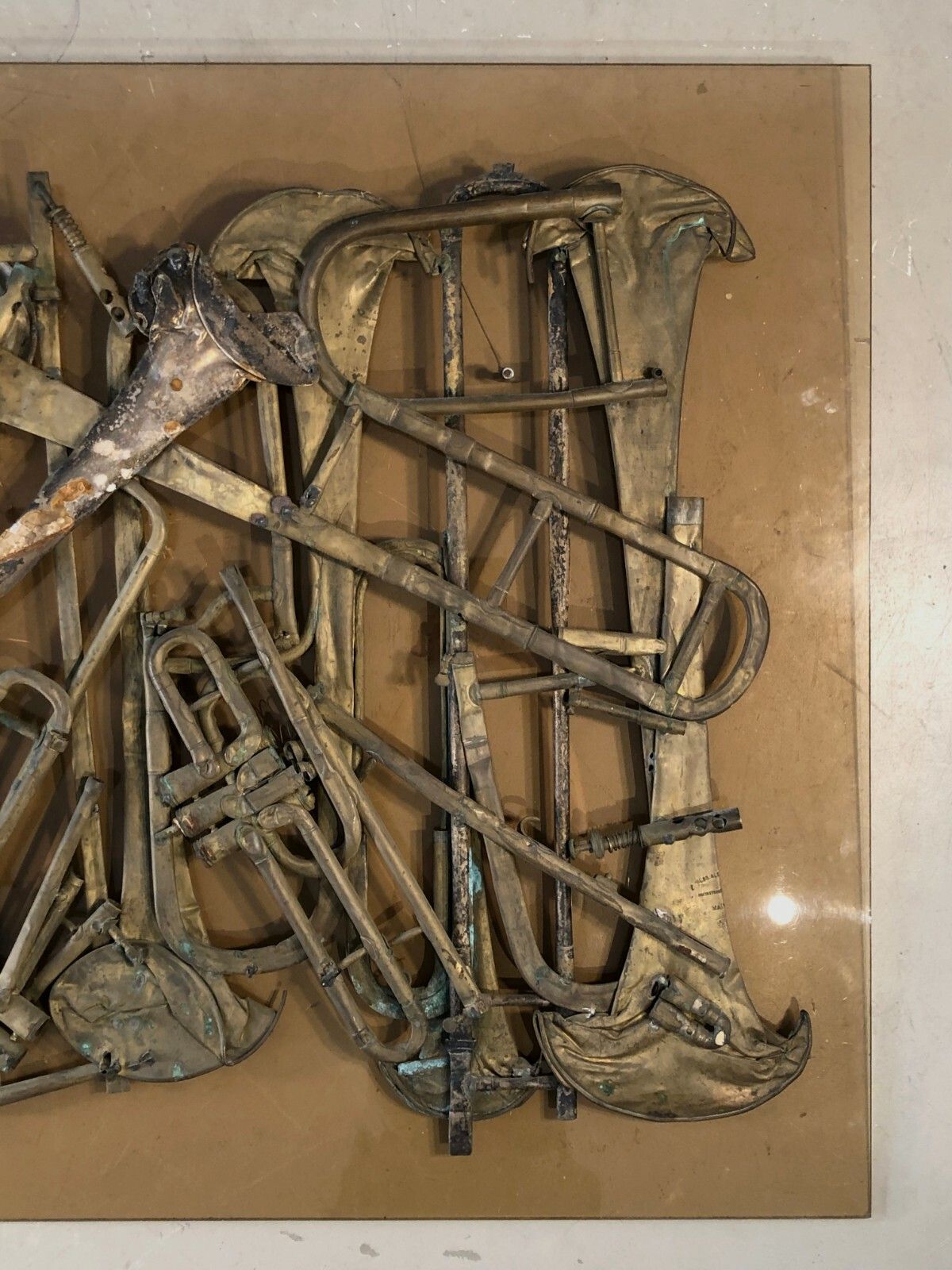 1980 Asselot Oeuvre Compression "Jazz" Nouveaux Realistes Lucite Arman César photo for sale