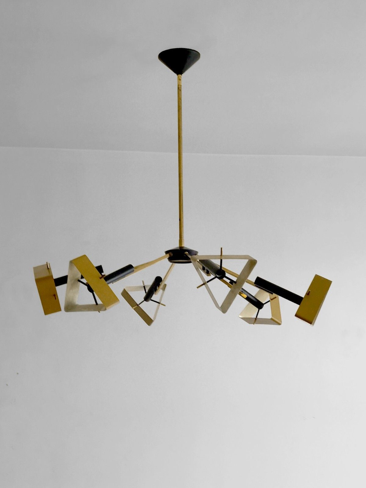 photo for sale 1950 Oscar Torlasco Lumi Suspension Modernist Bauhaus Constructivist Stilnovo