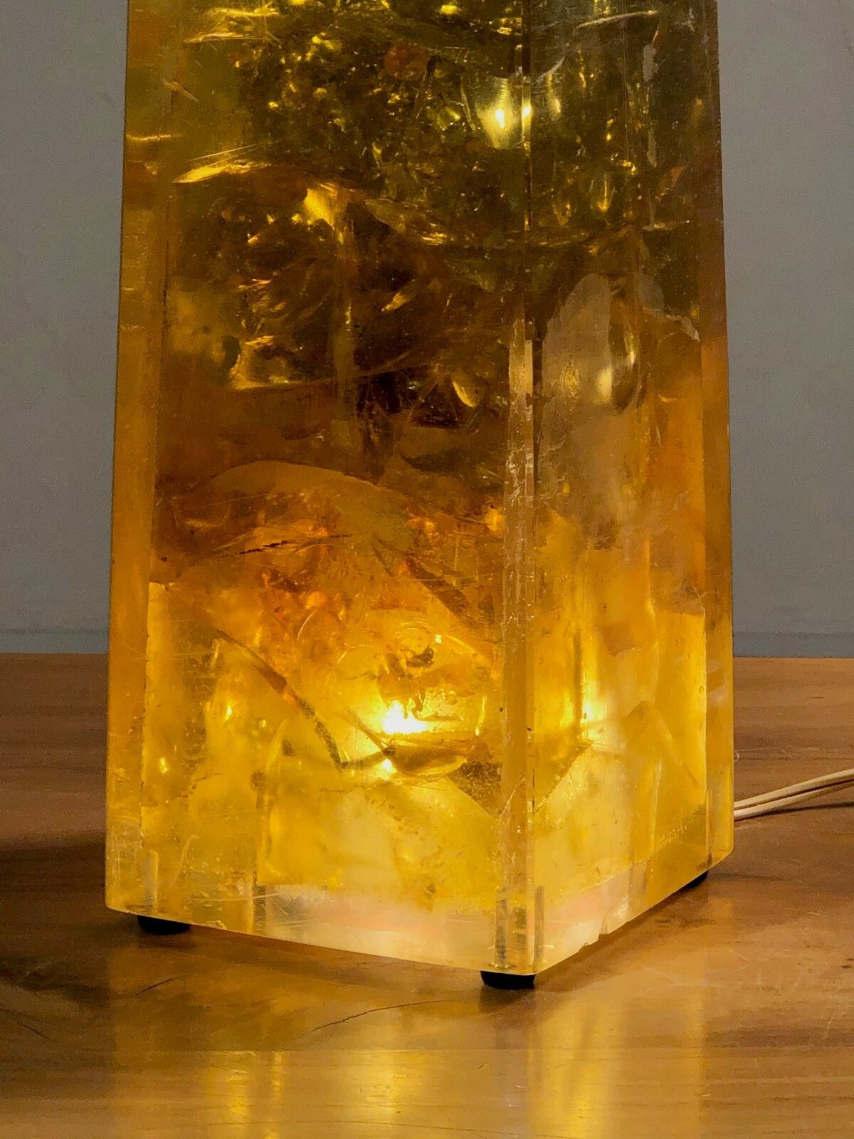 1970 Marie Claude De Fouquieres Lucite Pop Shabby Chic Fractal Resin Lamp photo Lighting