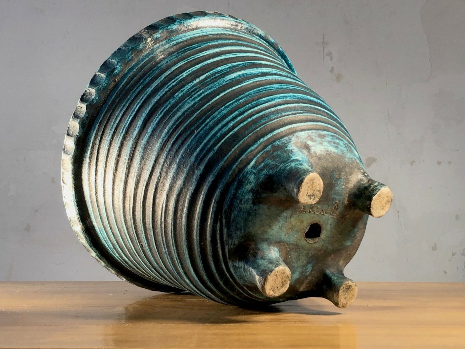 1950 Accolay Huge Pot / Ceramic Vase Modernist Free Form Vallauris Capron photo vintage