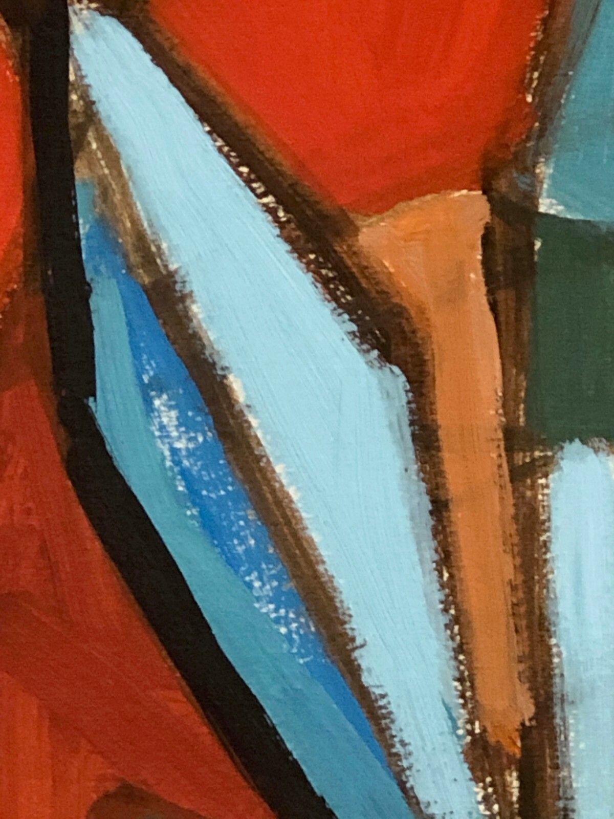 1950 E. Whisle 1/2 Gouache Expressionist Abstract Form Free Cubist Painting photo buy