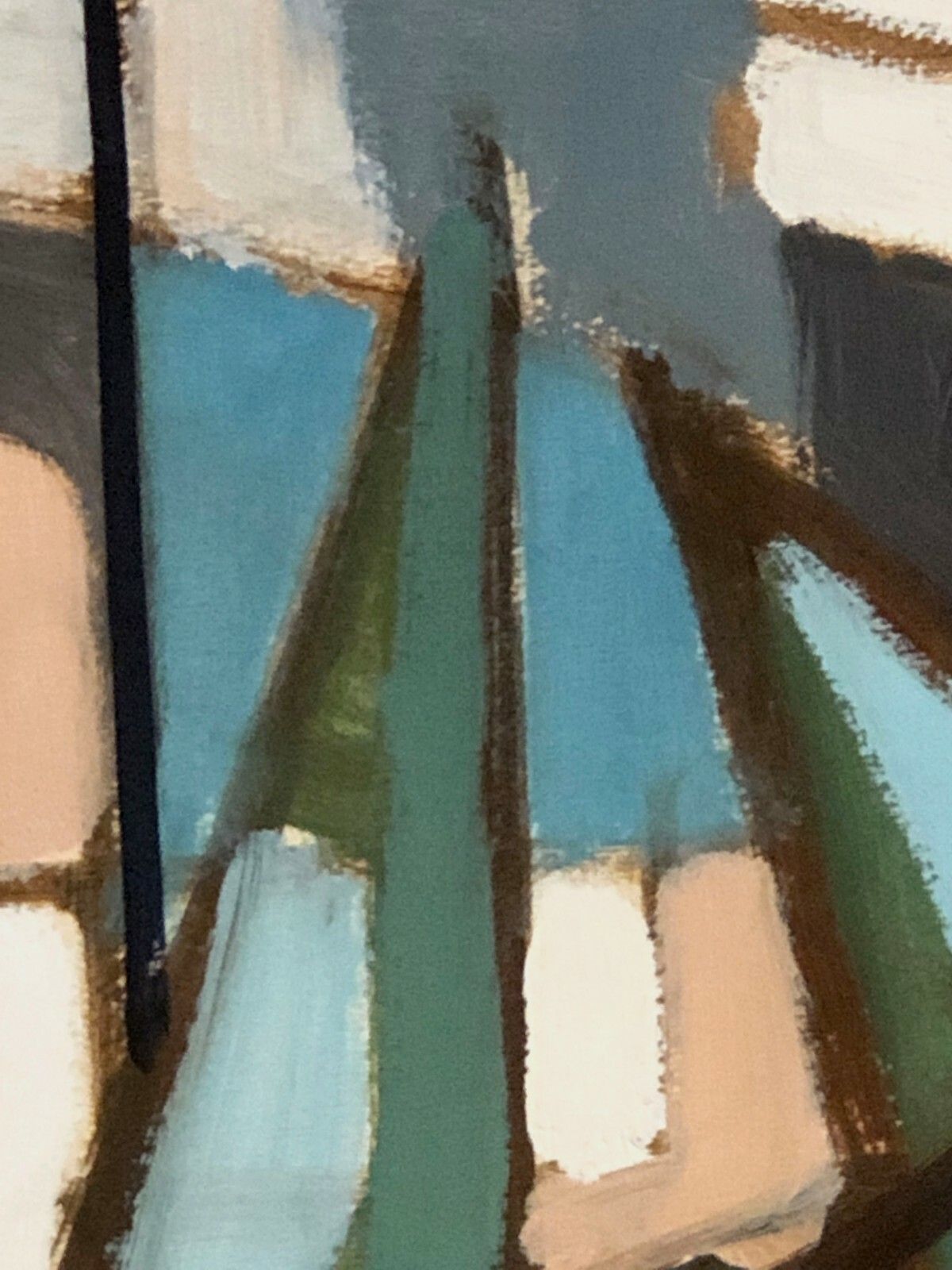 photo for sale 1950 E. Whisle 1/2 Gouache Expressionist Abstract Form Free Cubist Painting