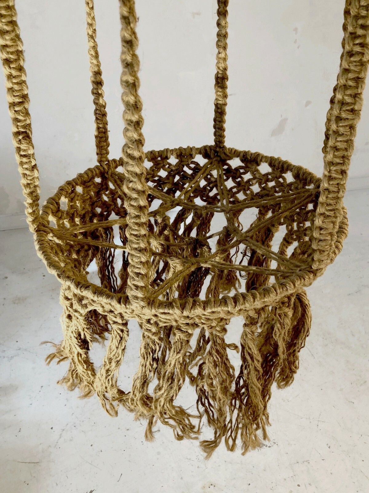 photo furniture 1970 Brutalist Hippie Audoux Minnet Shabby Chic Plant Holder Suspension