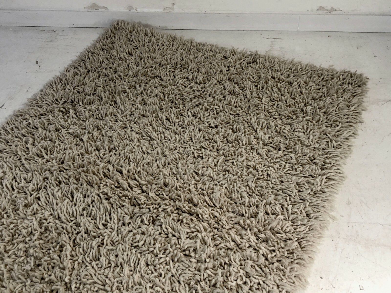 1970 Large Modernist Folk Art Shabby Chic Wool Carpet photo vinterior