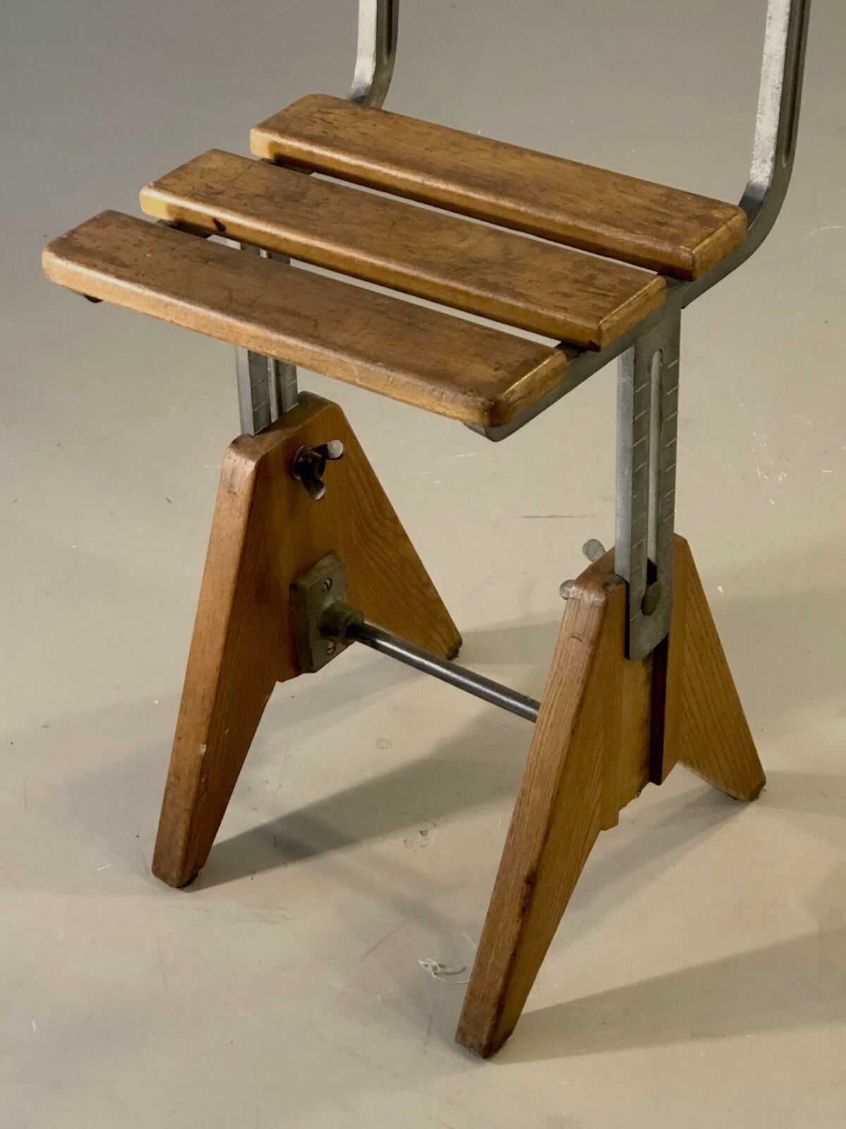 1960 Modernist Reconstruction Bauhaus Industrial Workshop Chair Chapo Perriand photo furniture