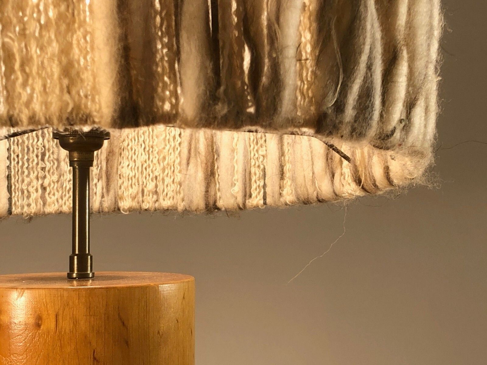 1970 1 Hippie Lamp Modernist Brutalist Folk Art Tapestry Audoux Minnet photo vinterior