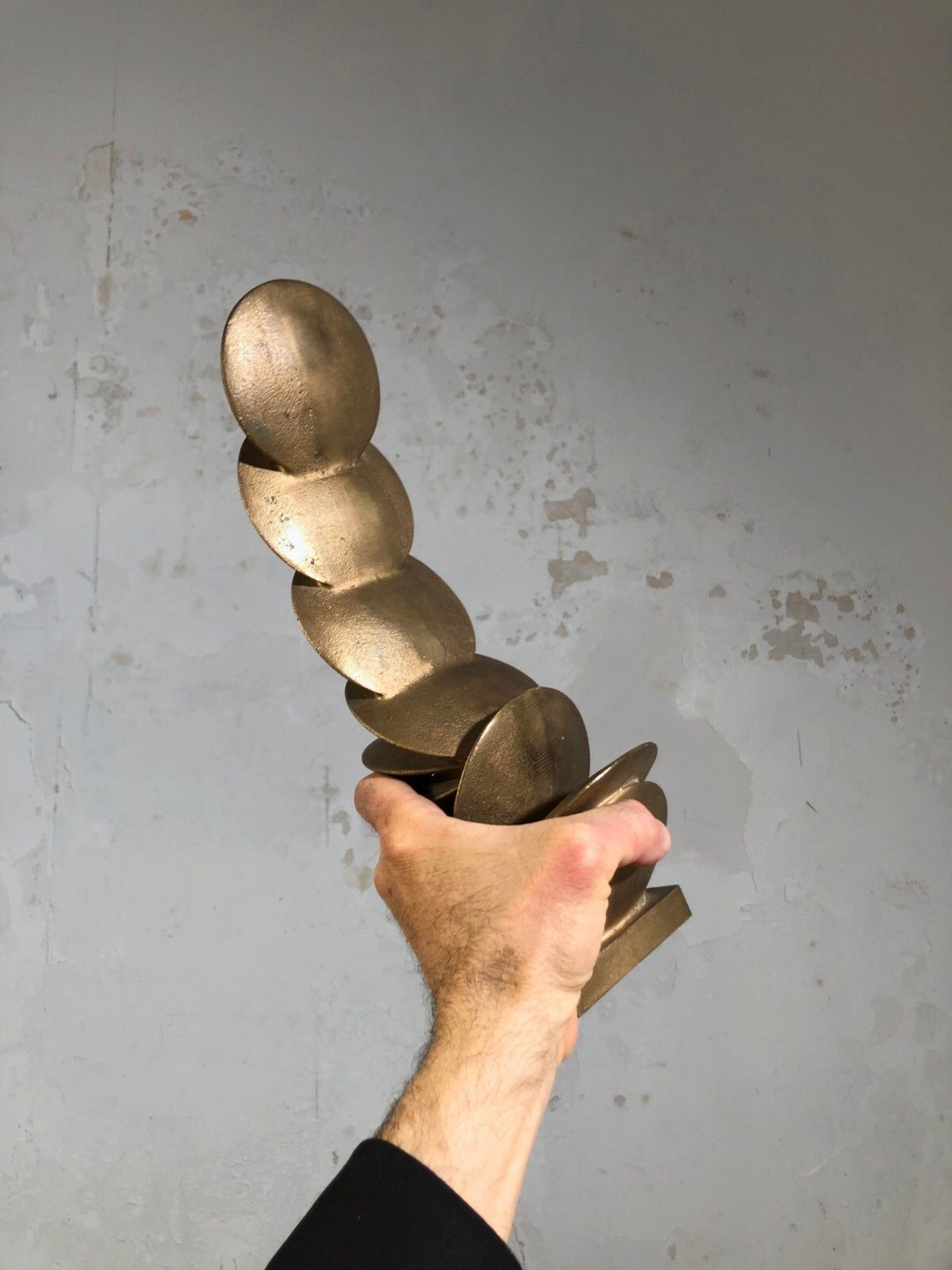 photo for sale 1990 Georges Saulterre Kinetic Sculpture Space Age Shabby Chic Bronze Pol Buri