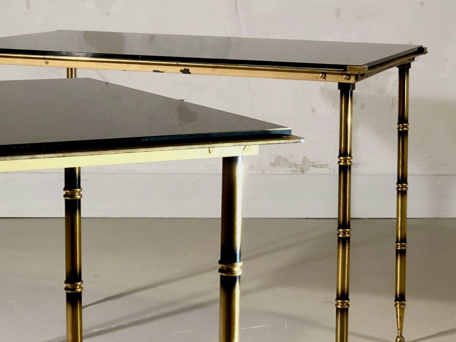 1950 House Rings 2 Bamboo Coffee Table Art Deco Shabby Chic Neo Classical Adnet photo 2021.0
