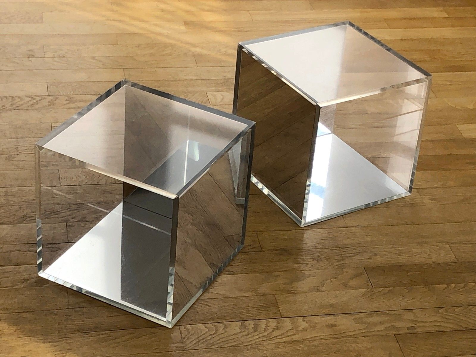 1970 2 Kinetic Bass Tables Post Modernist Space Age Lucite photo Furniture