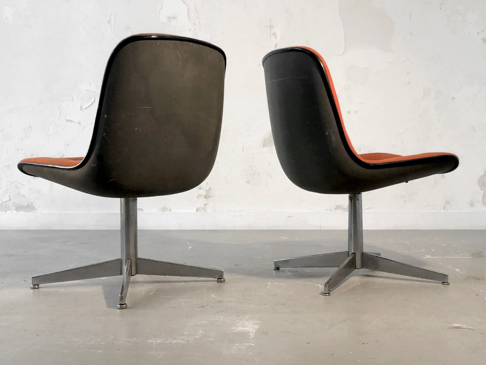 1960 Randall Buck Strafor 2 Armchairs Office Modernist Space Age Eames Knoll photo furniture