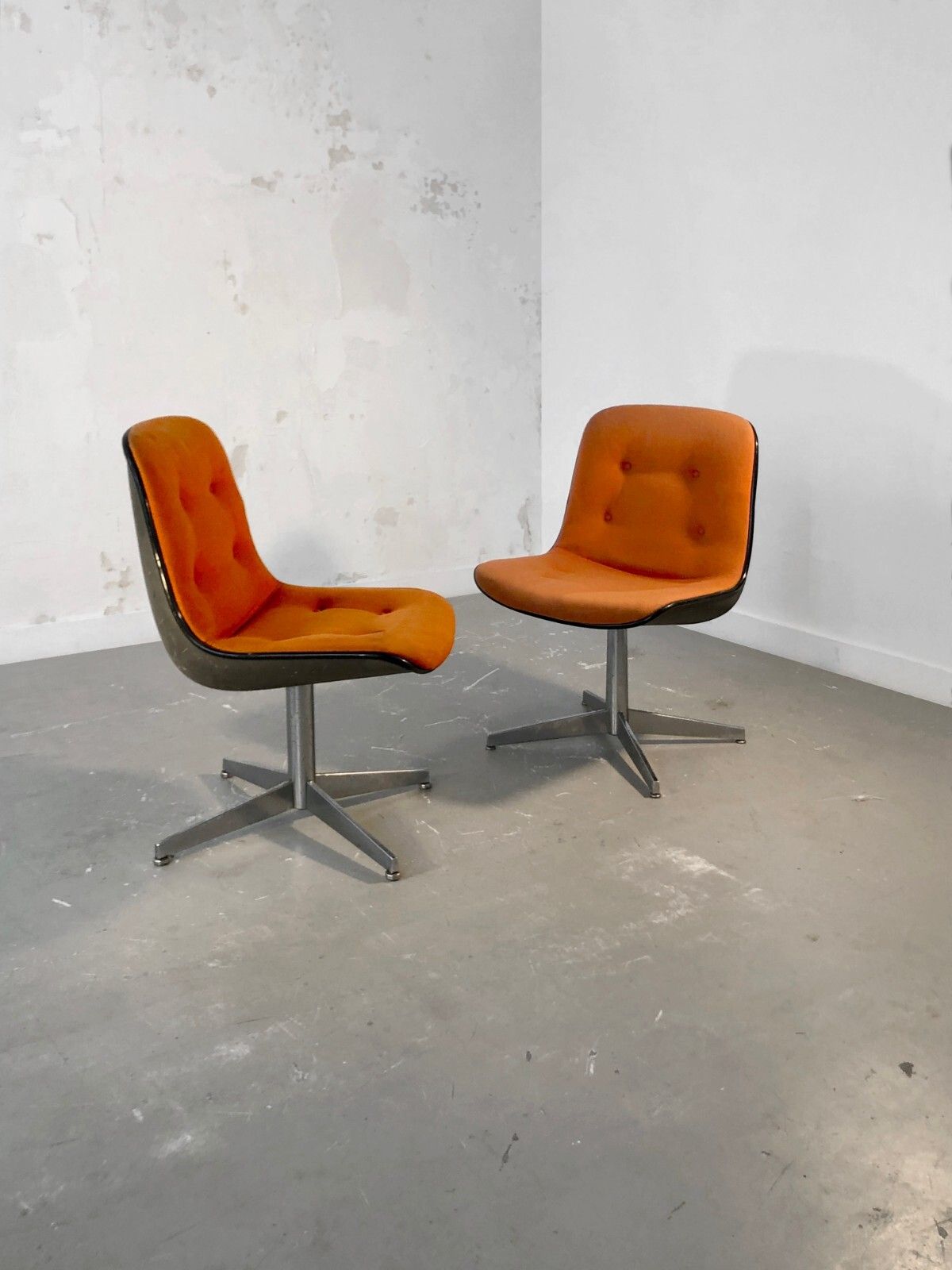 1960 Randall Buck Strafor 2 Armchairs Office Modernist Space Age Eames Knoll photo vinterior