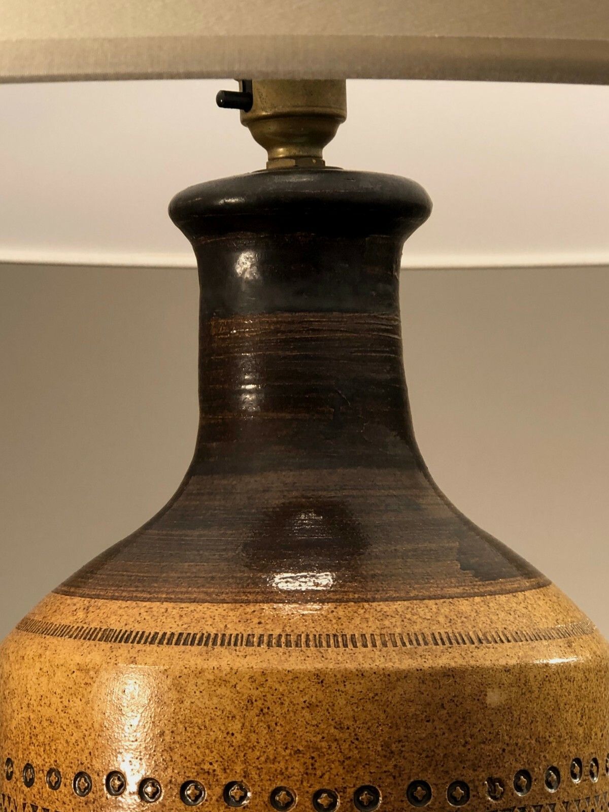 1950 Modernist Folk Art Ceramic Lamp Accolay Pelletier Vallauris photo Lighting