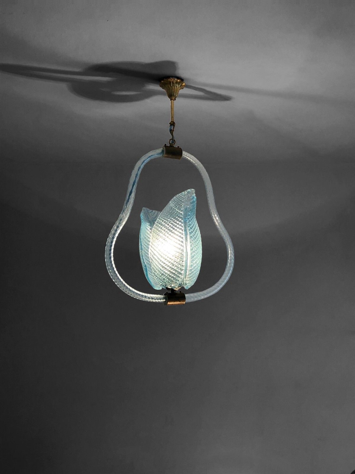 1970 Barovier & Toso Murano Art Deco Shabby Chic Neo Classical Chandelier Suspension